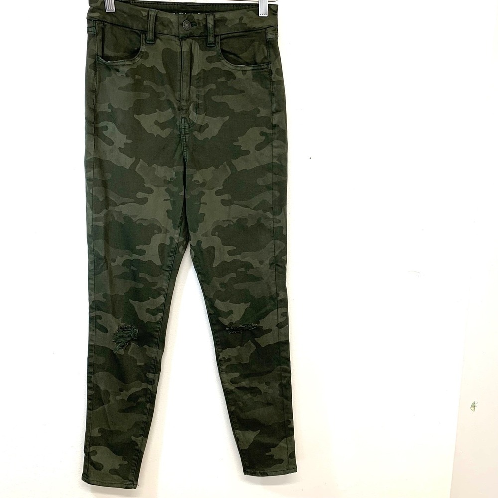 American Eagle Curvy Jeggings Woman Sz 8 New Camo Super Hi-Rise Next Level